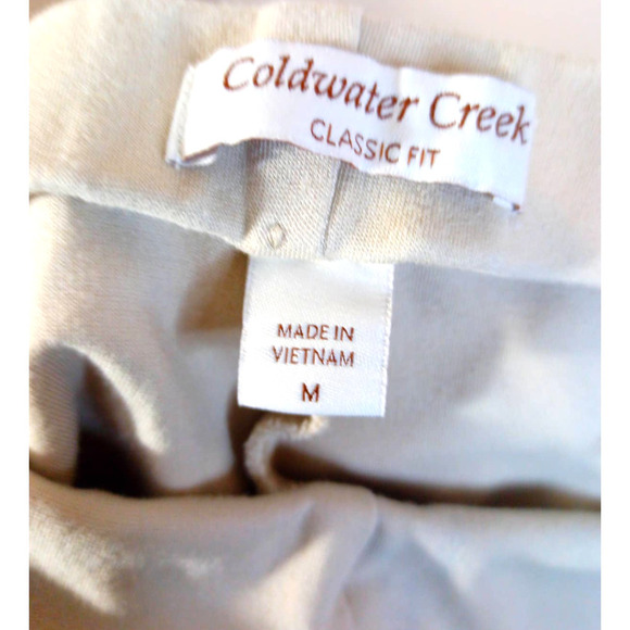 Coldwater Creek Women Sz M Beige Tan Pants Ankle Stretch Classic Work Office - Picture 5 of 6